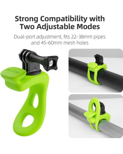 TELESIN Rubber Handlebar Mount for Action Cameras (Green)