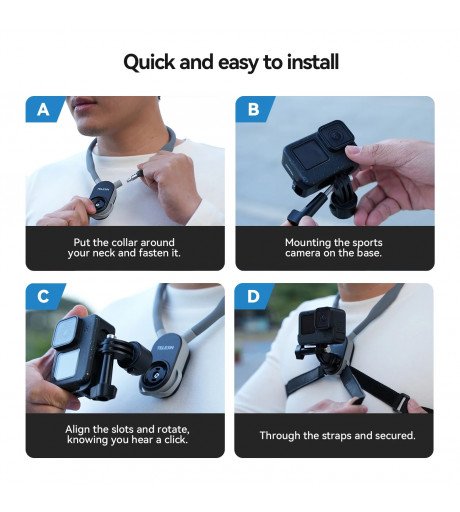 TELESIN Quick Release Neck Mount for Action Cameras (2.0)