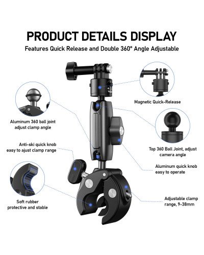 TELESIN Quick Release Universal Clamp Mount