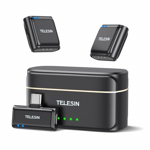 TELESIN Wireless Lavalier Microphone Compatible Type-C Devices Phone/Laptop/Camera