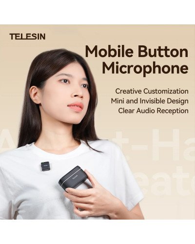 TELESIN Wireless Lavalier Microphone Compatible Type-C Devices Phone/Laptop/Camera