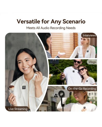 TELESIN Wireless Lavalier Microphone Compatible Type-C Devices Phone/Laptop/Camera