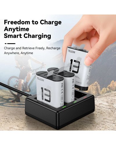 TELESIN Triple Battery Charger for GoPro Hero 13