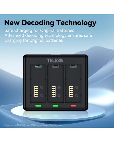 TELESIN Triple Battery Charger for GoPro Hero 13
