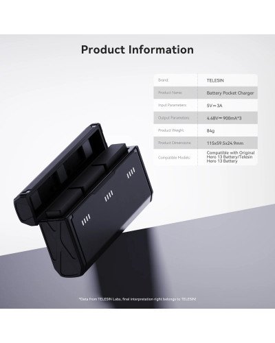 TELESIN Pocket Multifunctional Storage Charging Box for GoPro 13 TELESIN Pocket Multifunctional Storage Charging Box for GoPro 13
