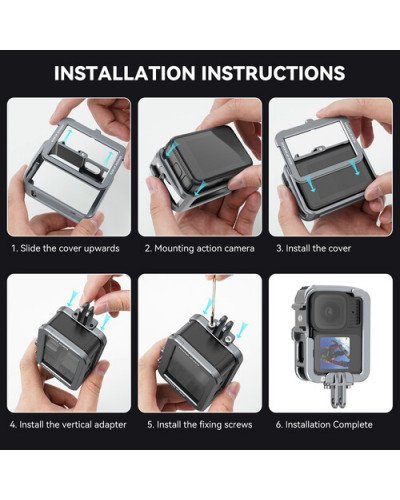 TELESIN Metal Combo Cage for GoPro HERO13/12/11/10/9