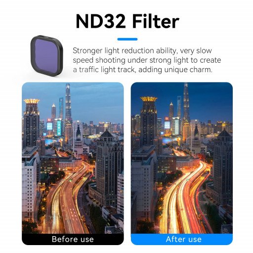TELESIN ND8 ND16 ND32 CPL Lens Filters Set for GoPro Hero 9/10/11/12/13