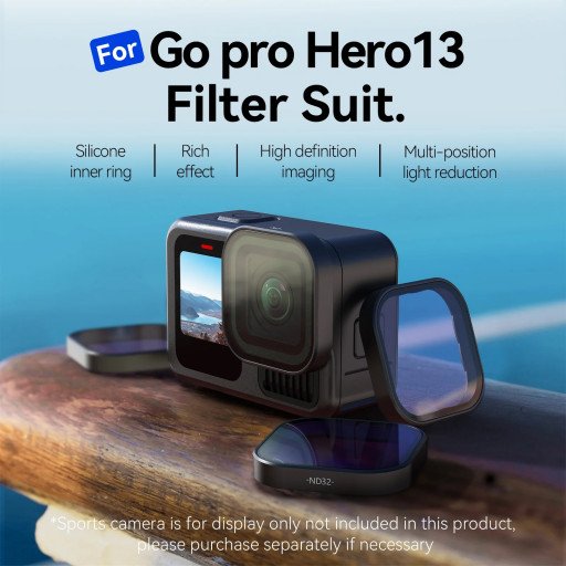 TELESIN ND8 ND16 ND32 CPL Lens Filters Set for GoPro Hero 9/10/11/12/13