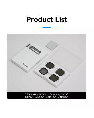 TELESIN ND8 ND16 ND32 CPL Lens Filters Set for GoPro Hero 13