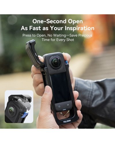 TELESIN Full Metal Expansion Cage For Insta360 X4