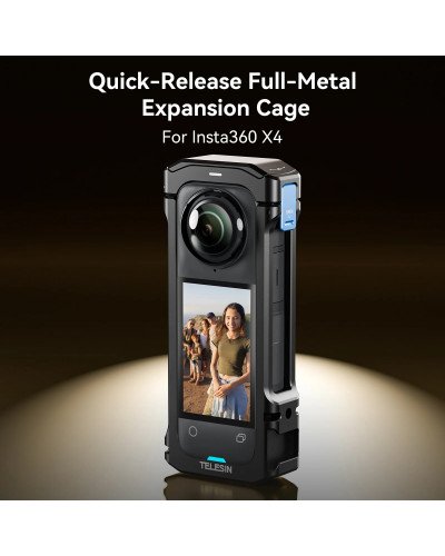 TELESIN Full Metal Expansion Cage For Insta360 X4