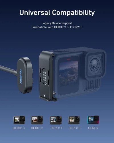 TELESIN Magnetic Door And Power Cable Kit for Hero 13/12/11/10/9