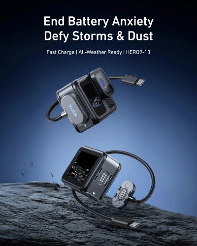 TELESIN Magnetic Door And Power Cable Kit for Hero 13/12/11/10/9