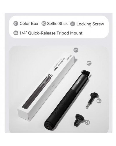 TELESIN High-Strength Aluminum Alloy Selfie Stick 90cm
