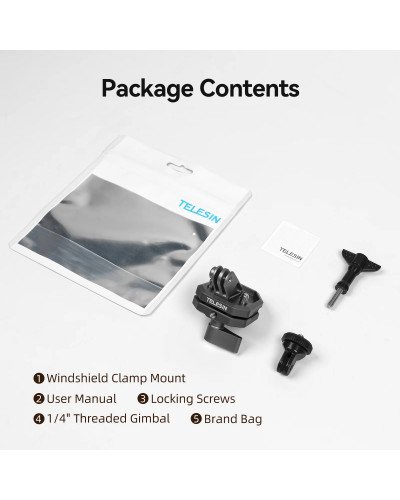 TELESIN Windshield Clamp Mount