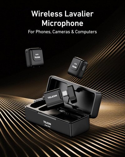 TELESIN 2in1 Wireless Lavalier Microphone with Charging Case