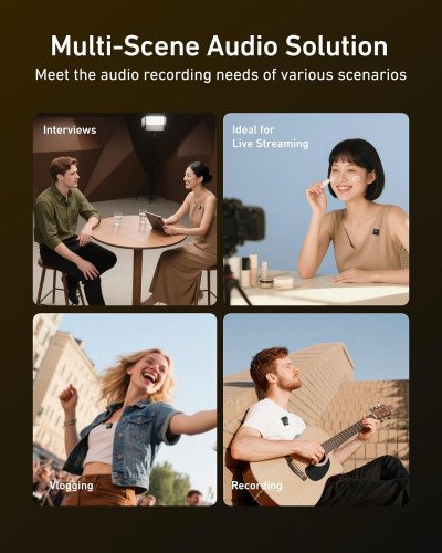 TELESIN 2in1 Wireless Lavalier Microphone with Charging Case