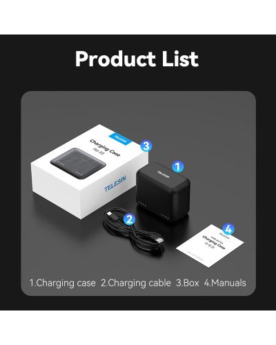 TELESIN Insta360 X5 Dual Card Slot Charging Box TELESIN Insta360 X5 Dual Card Slot Charging Box