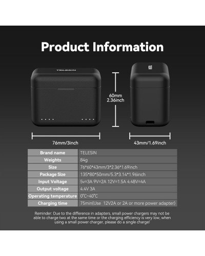 TELESIN Insta360 X5 Dual Card Slot Charging Box TELESIN Insta360 X5 Dual Card Slot Charging Box