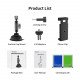 TELESIN Aluminum Alloy Camera Suction Cup Mount With Phone Clip