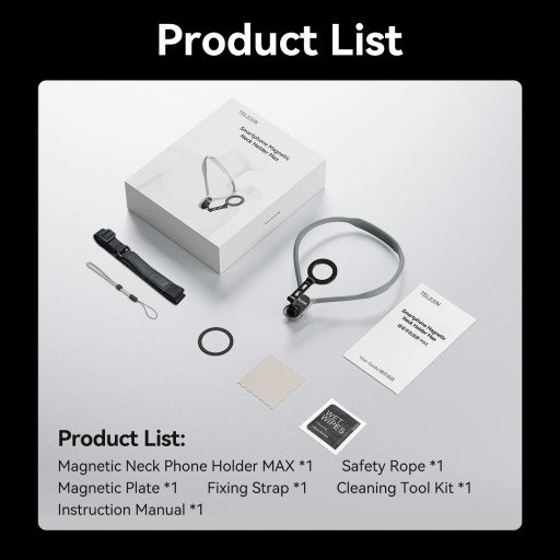 TELESIN Magnetic Smartphone Neck Mount Max (Gray)