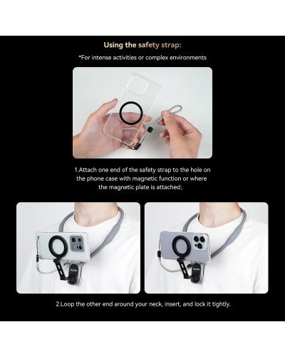 TELESIN Magnetic Smartphone Neck Mount Max (Gray)