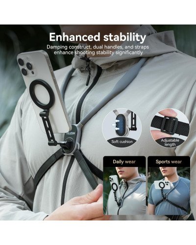 TELESIN Magnetic Smartphone Neck Mount Max (Gray)