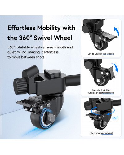 Ulanzi AT-01 1.5m Extendable Light Stand Tripod with Portable Dolly Ulanzi AT-01 1.5m Extendable Light Stand Tripod with Portable Dolly