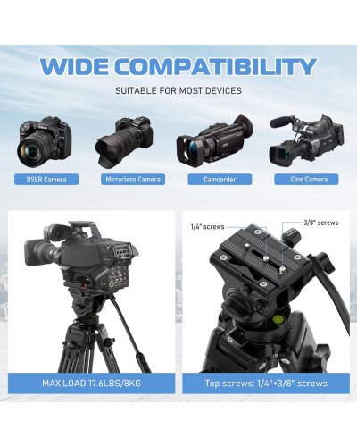 Ulanzi MT-81 Heavy-Duty Video Tripod with Fluid Head