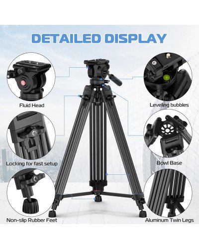 Ulanzi MT-81 Heavy-Duty Video Tripod with Fluid Head Ulanzi MT-81 Heavy-Duty Video Tripod with Fluid Head