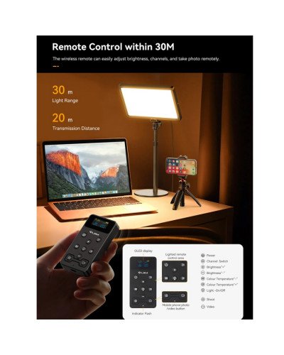 Ulanzi VIJIM VL198 Bi-Color LED Key Light Panel with Remote Control