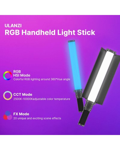 Ulanzi VL360 RGB 38W LED Light Stick with Barn Door