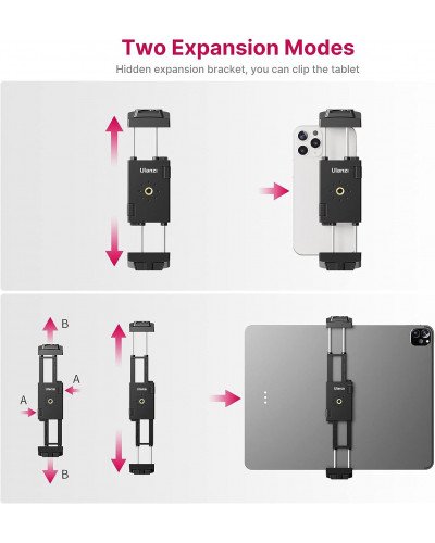 Ulanzi ST-29 Universal Tablet SmartPhone Holder with Cold Shoe Mount Ulanzi ST-29 Universal Tablet SmartPhone Holder with Cold Shoe Mount