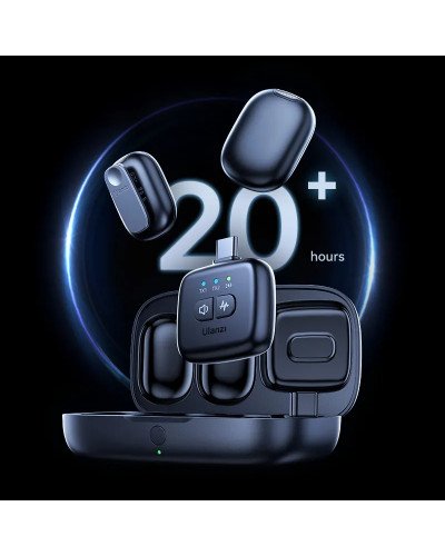 Ulanzi A30 Wireless Lavalier Tiny Microphone System with Type C & Lightning Connector