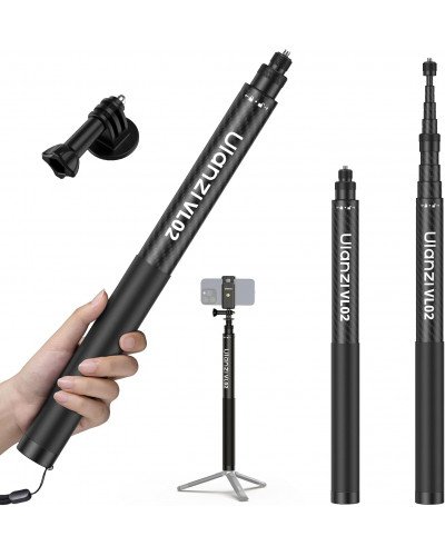 Ulanzi VL02 2.7M Carbon Fiber Selfie Stick Invisible Pole for GoPro Insta360 DJI Osmo Action Camera