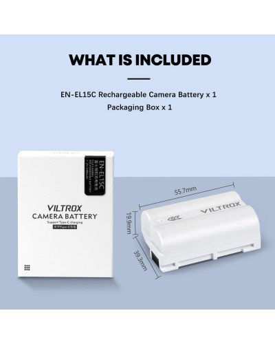 VILTROX EN-EL15C Rechargeable Lithium-Ion Battery with USB-C Charging Port