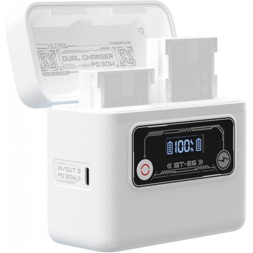 VILTROX BT-E6 Camera Battery Charging Case Power Bank for Canon LP-E6 (Battery Not Included)