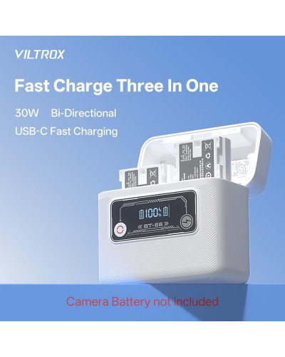 VILTROX BT-E6 Camera Battery Charging Case Power Bank for Canon LP-E6 (Battery Not Included) VILTROX BT-E6 Camera Battery Charging Case Power Bank for Canon LP-E6 (Battery Not Included)