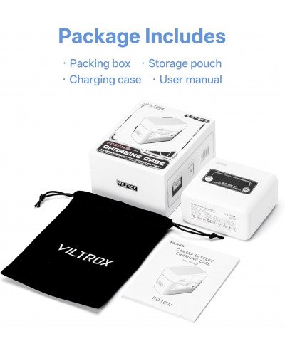 VILTROX BT-E6 Camera Battery Charging Case Power Bank for Canon LP-E6 (Battery Not Included)