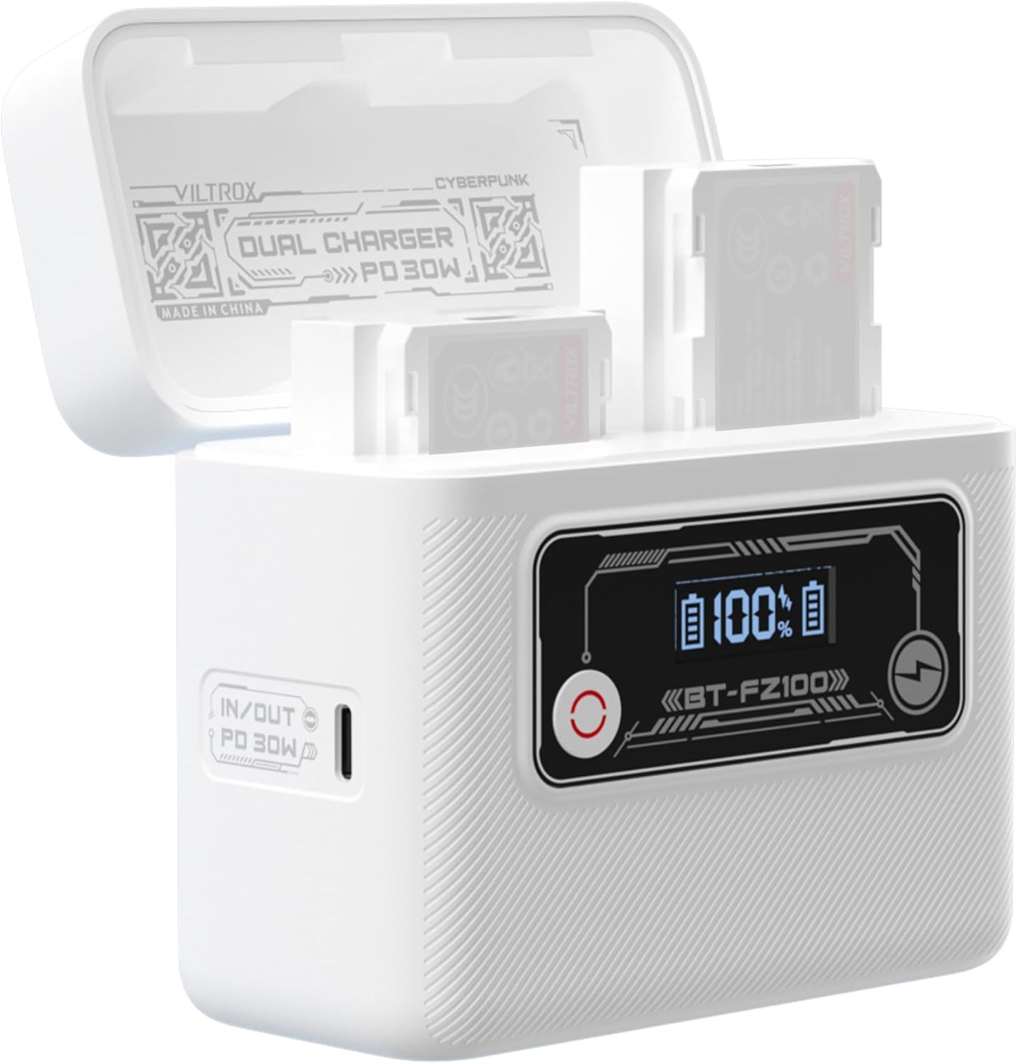 VILTROX BT-FZ100 Camera Battery Charging Case Power Bank for Sony NP-FZ100 (Battery Not Included)