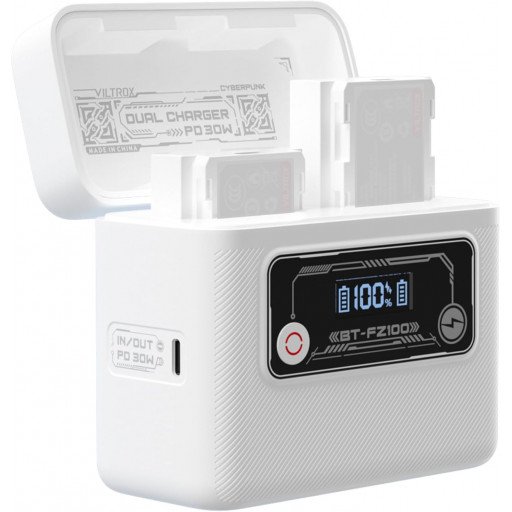 VILTROX BT-FZ100 Camera Battery Charging Case Power Bank for Sony NP-FZ100 (Battery Not Included)