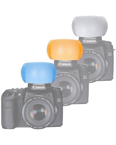 3 Color Pop Up Flash Diffuser Cover For Canon Nikon DSLR Camera 