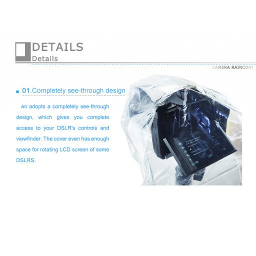 JJC Camera Raincoat Small DSLR with Lens Rain Cover