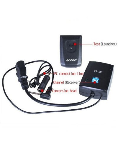 Godox AT-16 Wireless Flash Trigger Transmitter + Receiver Set - Black Godox AT-16 Wireless Flash Trigger Transmitter + Receiver Set - Black