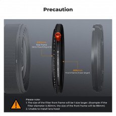 K&F Concept 82mm Nano-X ND2-32 Variable ND+CPL+Black Mist 1/4 3in1 Filter