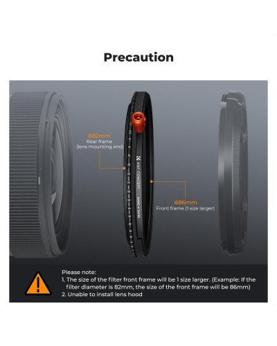 K&F Concept 82mm Nano-X ND2-32 Variable ND+CPL+Black Mist 1/4 3in1 Filter