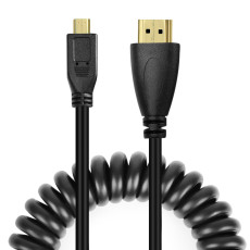 HDMI to MICRO HDMI Male Coiled Cable 2M
