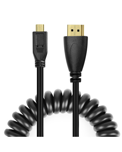 HDMI to MICRO HDMI Male Coiled Cable 2M