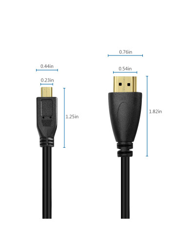 HDMI to MICRO HDMI Male Coiled Cable 2M