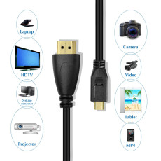 HDMI to MICRO HDMI Male Coiled Cable 2M